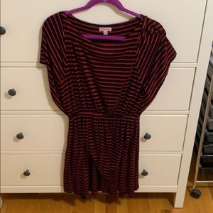 Red and Black Striped Dress